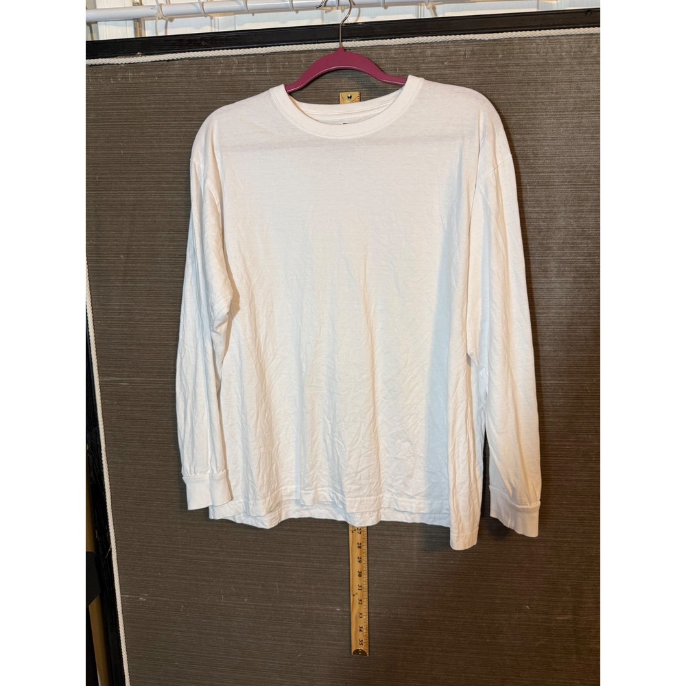 Sada Mens Long Sleeve T-Shirt White 100% Cotton Crew Neck Size L KC/102404/010